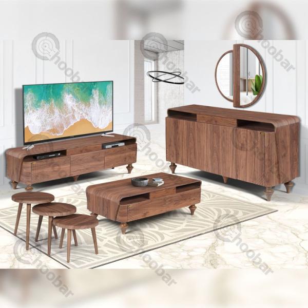 سرویس چوب مدل آریانا (گردویی مات)
