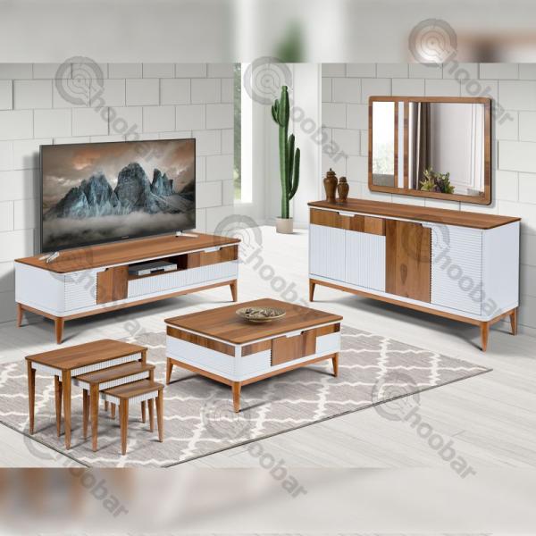 سرویس چوب مدل دکو _ خودرنگ گردو ، سفید