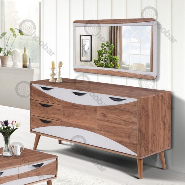 آینه و کنسول مدل مونترال (گردویی ، طوسی)