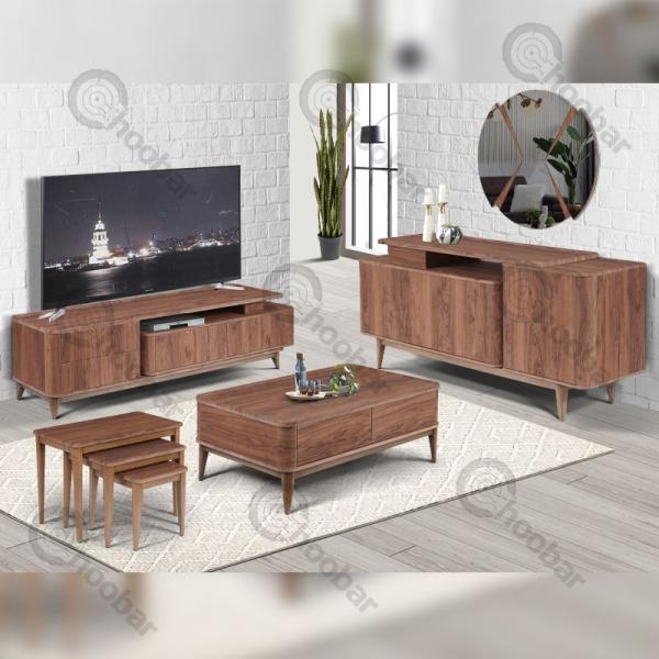 سرویس چوب مدل ست ارکیده (گردویی مات)